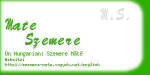 mate szemere business card